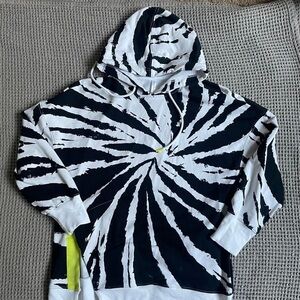 Fabletics Black and White Tie-Dye Hoodie
